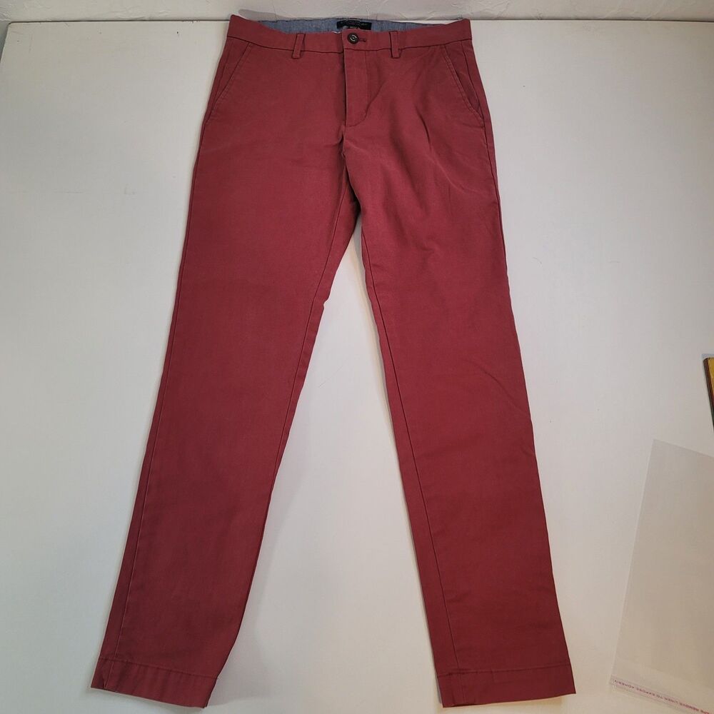 Banana Republic Mason Chinos 30x32 Mens Red Earth Slim Straight Stretch